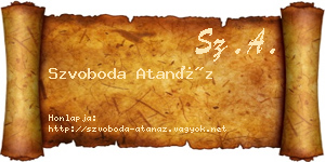 Szvoboda Atanáz névjegykártya